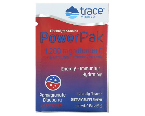 Trace Minerals ®, Electrolyte Stamina PowerPak, Pomegranate Blueberry, 30 Packets, 0.18 oz (5 g) Each Trace Minerals ®, Electrolyte Stamina PowerPak, Pomegranate Blueberry, 30 Packets, 0.18 oz (5 g) Each