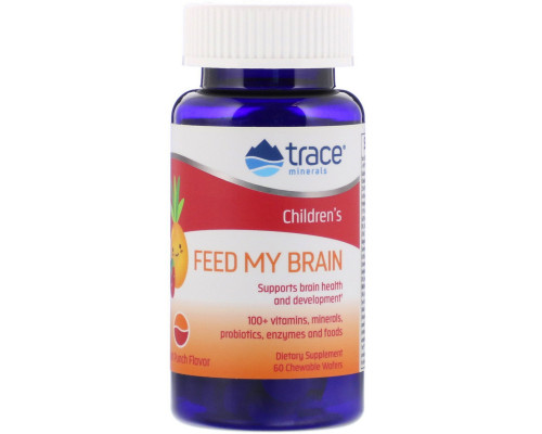 Trace Minerals Research, FMB Накорми мой мозг, Для детей, Со вкусом фруктового пунша, 60 жевательных вафель Trace Minerals Research, FMB Накорми мой мозг, Для детей, Со вкусом фруктового пунша, 60 жевательных вафель