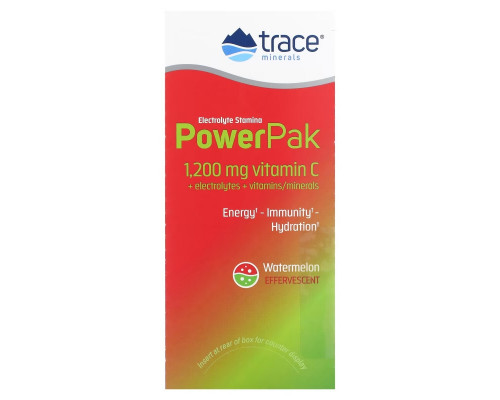 Trace Minerals Research, Trace Minerals Research, Electrolyte Stamina, Power Pak, Watermelon Effervescent, 30 Packets, 0.19 oz (5.5 g) Each Trace Minerals Research, Trace Minerals Research, Electrolyte Stamina, Power Pak, Watermelon Effervescent, 30 Packets, 0.19 oz (5.5 g) Each