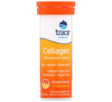 Trace Minerals Research, Collagen Effervescent Tablets, Peach Mango, 10 Tablets, 1.52 oz (43 g)