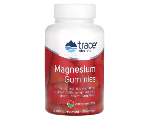 Trace Minerals ®, Magnesium Gummies, Watermelon, 120 Gummies Trace Minerals ®, Magnesium Gummies, Watermelon, 120 Gummies
