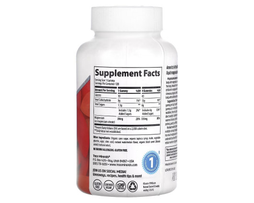 Trace Minerals ®, Magnesium Gummies, Watermelon, 120 Gummies Trace Minerals ®, Magnesium Gummies, Watermelon, 120 Gummies