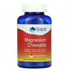 Trace Minerals Research, Magnesium Chewable, Raspberry Lemon Flavor, 120 Chewable Wafers