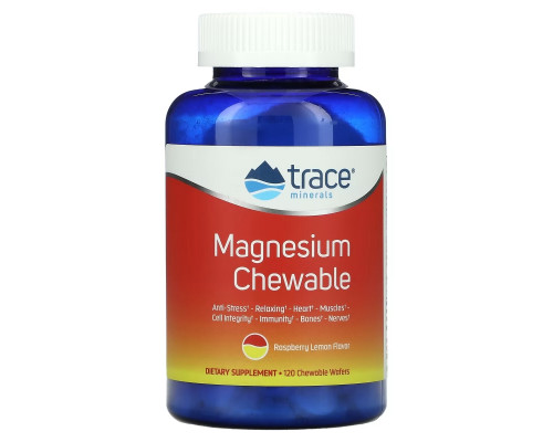 Trace Minerals Research, Magnesium Chewable, Raspberry Lemon Flavor, 120 Chewable Wafers Trace Minerals Research, Magnesium Chewable, Raspberry Lemon Flavor, 120 Chewable Wafers