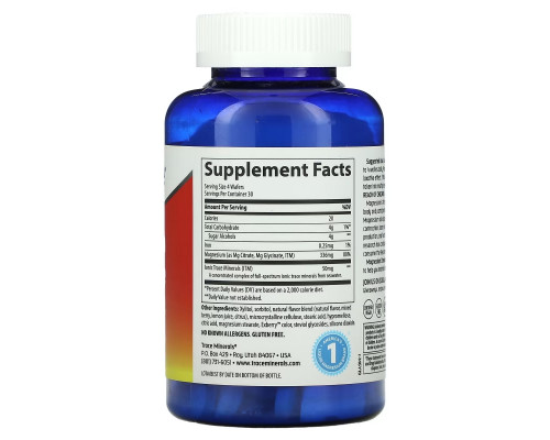 Trace Minerals Research, Magnesium Chewable, Raspberry Lemon Flavor, 120 Chewable Wafers Trace Minerals Research, Magnesium Chewable, Raspberry Lemon Flavor, 120 Chewable Wafers