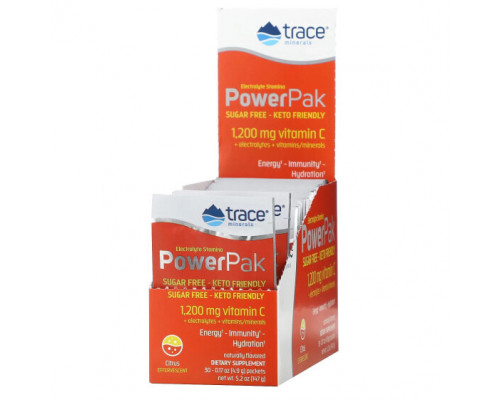 Электролиты Trace Minerals ®, Electrolyte Stamina PowerPak, без сахара, цитрусовые, 30 пакетиков по 4,9 г (0,17 унции) Электролиты Trace Minerals ®, Electrolyte Stamina PowerPak, без сахара, цитрусовые, 30 пакетиков по 4,9 г (0,17 унции)