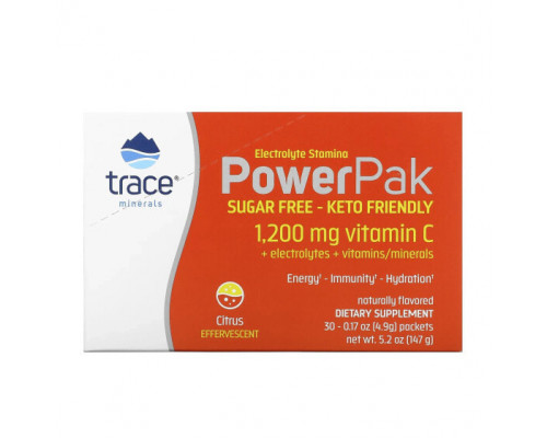 Электролиты Trace Minerals ®, Electrolyte Stamina PowerPak, без сахара, цитрусовые, 30 пакетиков по 4,9 г (0,17 унции) Электролиты Trace Minerals ®, Electrolyte Stamina PowerPak, без сахара, цитрусовые, 30 пакетиков по 4,9 г (0,17 унции)