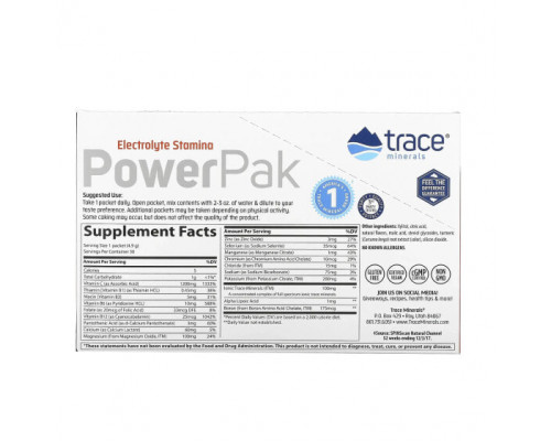 Электролиты Trace Minerals ®, Electrolyte Stamina PowerPak, без сахара, цитрусовые, 30 пакетиков по 4,9 г (0,17 унции) Электролиты Trace Minerals ®, Electrolyte Stamina PowerPak, без сахара, цитрусовые, 30 пакетиков по 4,9 г (0,17 унции)