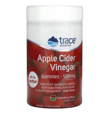 Trace Minerals Research, Apple Cider Vinegar Gummies, Strawberry Melon Flavor, 500 mg, 60 Gummies