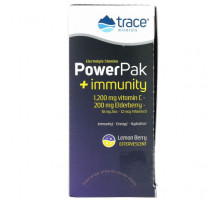 Витамин C Trace Minerals ®, PowerPak + Immunity, лимон и ягоды, 30 пакетиков по 5,3 г (0,19 унции)