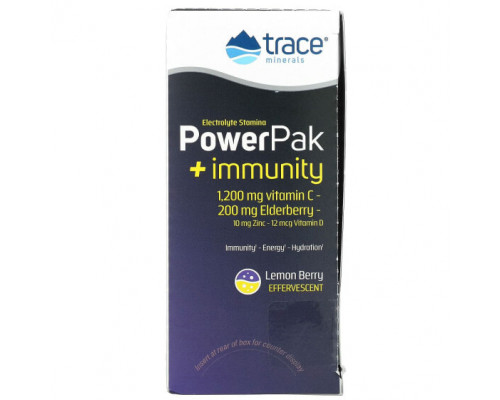 Витамин C Trace Minerals ®, PowerPak + Immunity, лимон и ягоды, 30 пакетиков по 5,3 г (0,19 унции) Витамин C Trace Minerals ®, PowerPak + Immunity, лимон и ягоды, 30 пакетиков по 5,3 г (0,19 унции)