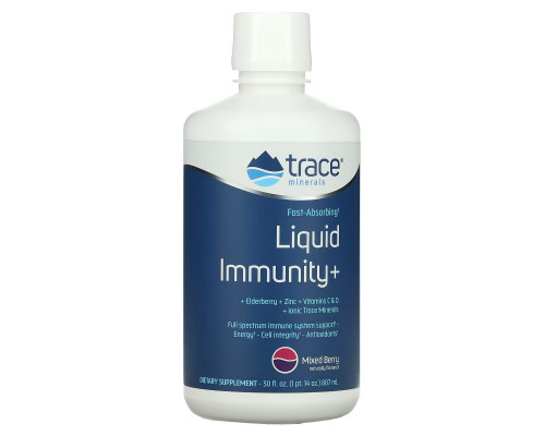 Trace Minerals ®, Fast-Absorbing Liquid Immunity+, Mixed Berry, 30 fl oz (887 ml) Trace Minerals ®, Fast-Absorbing Liquid Immunity+, Mixed Berry, 30 fl oz (887 ml)