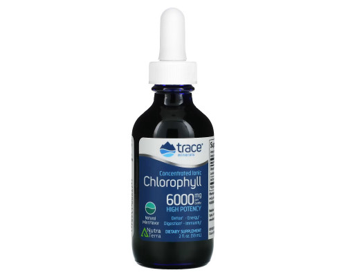 Trace Minerals ®, Concentrated Ionic Chlorophyll, Natural Mint, 6,000 mg, 2 fl oz (59 ml) Trace Minerals ®, Concentrated Ionic Chlorophyll, Natural Mint, 6,000 mg, 2 fl oz (59 ml)