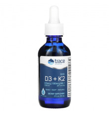 Витамин D Trace Minerals ®, Ионные D3 + K2`` 59 мл (2 жидк. Унции)
