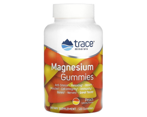 Trace Minerals ®, Magnesium Gummies, Peach, 120 Gummies Trace Minerals ®, Magnesium Gummies, Peach, 120 Gummies