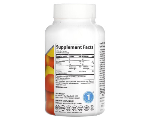 Trace Minerals ®, Magnesium Gummies, Peach, 120 Gummies Trace Minerals ®, Magnesium Gummies, Peach, 120 Gummies