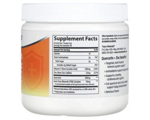 Антиоксиданты Trace Minerals ®, Кверцетин + цинк, крем с апельсином, 120 г (4,2 унции) Антиоксиданты Trace Minerals ®, Кверцетин + цинк, крем с апельсином, 120 г (4,2 унции)