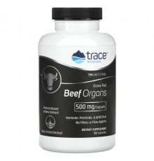 Для мышц и суставов Trace Minerals ®, TM Ancestral, Органы из говядины травяного откорма, 500 мг, 180 капсул