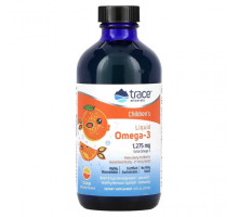 Детское здоровье Trace Minerals ®, Жидкая омега-3 для детей, апельсин, 1275 мг, 237 мл (8 жидк. Унций)