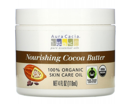 Aura Cacia, Питающее какао масло, 4 жидкие унции (118 мл) Aura Cacia, Питающее какао масло, 4 жидкие унции (118 мл)