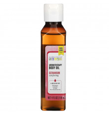 Aura Cacia,  Ароматерапевтическое масло для тела, "Успокаивающая герань", 4 жидких унции (118 мл)