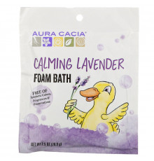 Aura Cacia, Успокаивающая пена для ванны с эфирным маслом лаванды, 2,5 унции (70,9 г)