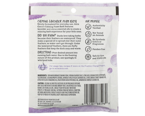 Aura Cacia, Успокаивающая пена для ванны с эфирным маслом лаванды, 2,5 унции (70,9 г) Aura Cacia, Успокаивающая пена для ванны с эфирным маслом лаванды, 2,5 унции (70,9 г)