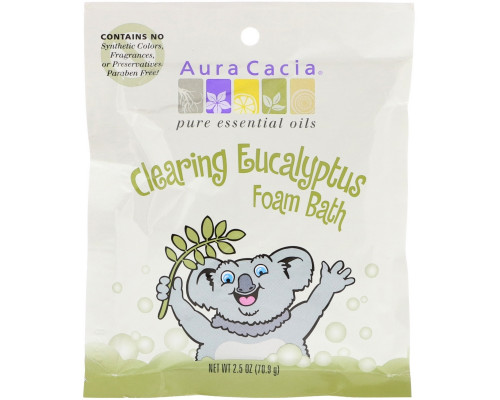Aura Cacia, Освежающая пенна для ванны, эвкалипт, 2,5 унции (70,9 г) Aura Cacia, Освежающая пенна для ванны, эвкалипт, 2,5 унции (70,9 г)