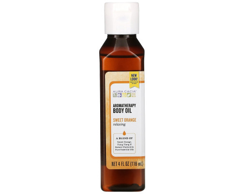 Aura Cacia, Ароматерапия масло для тела, расслабляющий сладкий апельсин, 4 жидких унций (118 мл) Aura Cacia, Ароматерапия масло для тела, расслабляющий сладкий апельсин, 4 жидких унций (118 мл)
