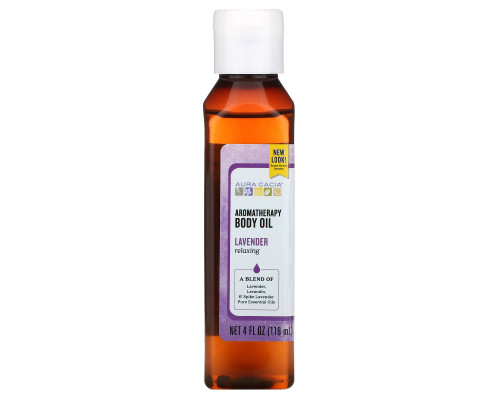 Aura Cacia, Масло для тела с эффектом ароматерапии, успокаивающая лаванда, 4 жидкие унции (118 мл) Aura Cacia, Масло для тела с эффектом ароматерапии, успокаивающая лаванда, 4 жидкие унции (118 мл)