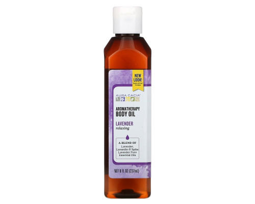 Aura Cacia, Масло для тела с эффектом ароматерапии, успокаивающая лаванда, 8 жидкие унции (237 мл) Aura Cacia, Масло для тела с эффектом ароматерапии, успокаивающая лаванда, 8 жидкие унции (237 мл)