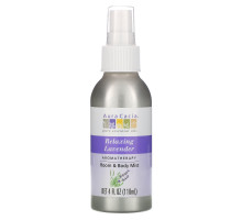 Aura Cacia, Аромапевтический спрей для комнаты и тела, успокаивающая лаванда, 4 жидких унции (118 мл)
