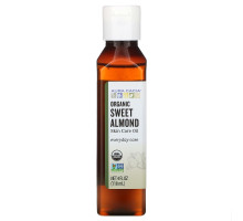 Aura Cacia, Натуральное масло для кожи, с питательным сладким миндалем, 4 жидких унции (118 мл)