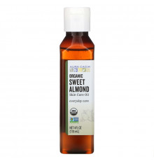 Aura Cacia, Натуральное масло для кожи, с питательным сладким миндалем, 4 жидких унции (118 мл)