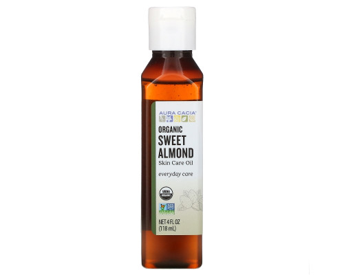 Aura Cacia, Натуральное масло для кожи, с питательным сладким миндалем, 4 жидких унции (118 мл) Aura Cacia, Натуральное масло для кожи, с питательным сладким миндалем, 4 жидких унции (118 мл)