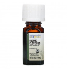 Aura Cacia, Органическое масло из цветов гвоздичного дерева, 0,25 ж. унц. (7,4 мл)
