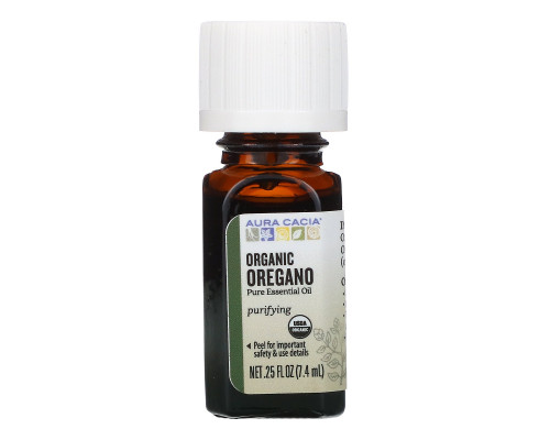 Aura Cacia, Organic, орегано, 0,25 жидкой унции (7,4 мл) Aura Cacia, Organic, орегано, 0,25 жидкой унции (7,4 мл)