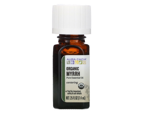 Aura Cacia, Pure Essential Oil, Organic Myrrh, .25 fl oz (7.4 ml) Aura Cacia, Pure Essential Oil, Organic Myrrh, .25 fl oz (7.4 ml)