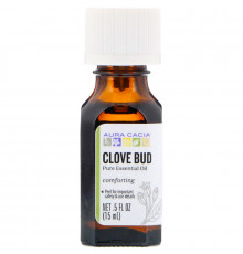 Aura Cacia, 100% чистое эфирное масло бутонов гвоздики, 0.5 жидкой унции (15 мл)