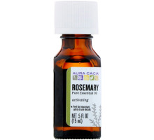 Aura Cacia, 100% чистое эфирное масло, Розмарин, .5 жидких унций (15 мл)