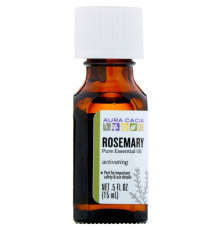 Aura Cacia, 100% чистое эфирное масло, Розмарин, .5 жидких унций (15 мл)