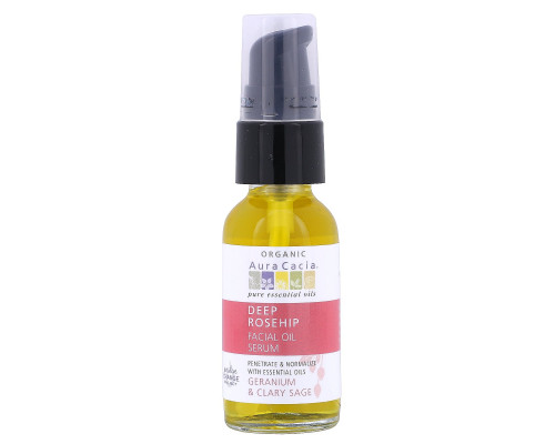 Aura Cacia, Органическая сыворотка для лица с эфирным маслом шиповника, герань и шалфей, 1 жидкая унция (30 мл) Aura Cacia, Органическая сыворотка для лица с эфирным маслом шиповника, герань и шалфей, 1 жидкая унция (30 мл)