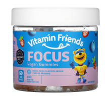 Vitamin Friends, Just Focus, Vegan Gummies, Berry Flavor, 60 Pectin Gummies