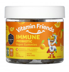 Vitamin Friends, Immune Probiotic Vegan Gummies, Orange, 60 Gummies