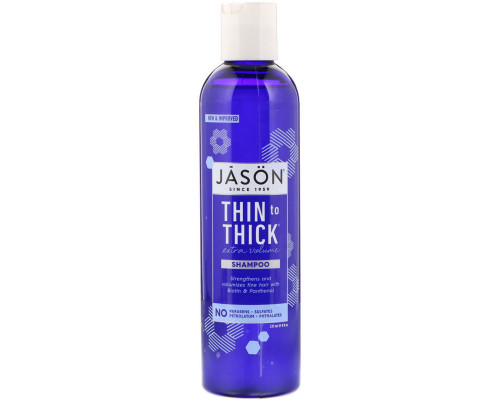 Jason Natural, Thin to Thick, шампунь для придания дополнительного объема, 8 жидких унций (237 мл) Jason Natural, Thin to Thick, шампунь для придания дополнительного объема, 8 жидких унций (237 мл)