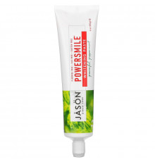 Jason Natural, PowerSmile, отбеливающая паста против зубного налета, & Whitening Paste, яркий мятный вкус, 6 унц. (170 г)