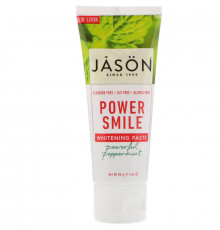Jason Natural, Power Smile, отбеливающая паста, мощная перечная мята, 3 унции (85 г)
