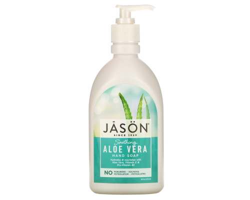 Jason Natural, Мыло для рук, успокаивающее алоэ вера, 473 мл Jason Natural, Мыло для рук, успокаивающее алоэ вера, 473 мл