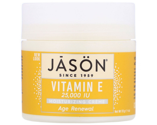 Jason Natural, Age Renewal Vitamin E, Увлажняющий крем, 25 000 МЕ, 4 унций (113 г) Jason Natural, Age Renewal Vitamin E, Увлажняющий крем, 25 000 МЕ, 4 унций (113 г)