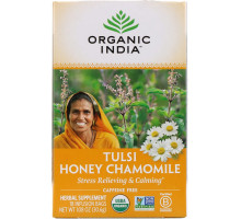 Organic India Чай с тулси медом и ромашкой без кофеина 108 унции (306 г) 18 пакетиков